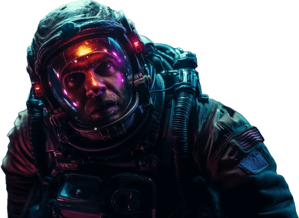 Astronaut drifting through space